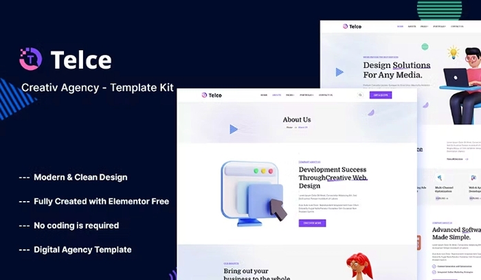 Telce – Creative Agency Elementor Template Kit 1.0.0