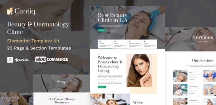 Cantiq – Beauty Clinic WordPress & Dermatologist Elementor Template Kit 1.0.0
