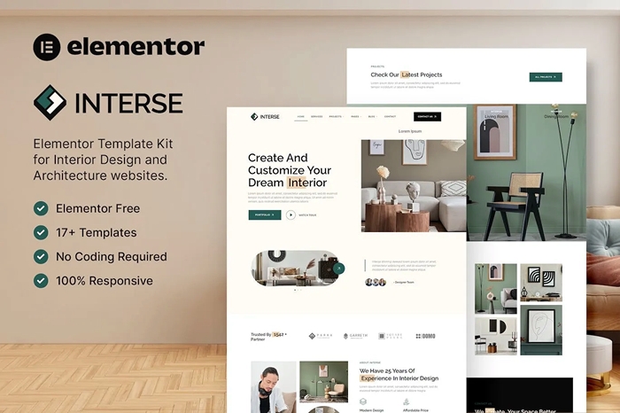 Interse – Interior Design & Architecture Elementor Template Kit 1.0.0