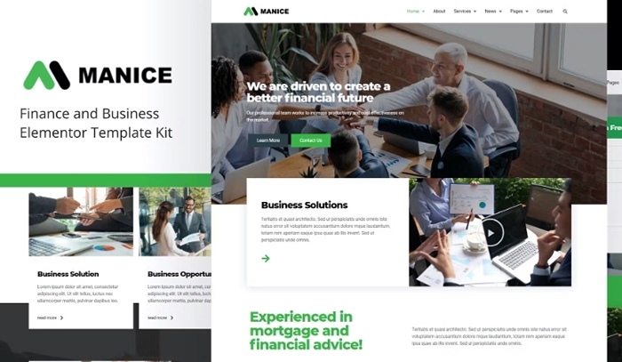 Manice β Business Elementor Template Kit 1.0.0