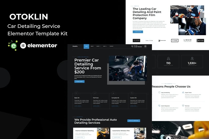 Otoklin – Car Detailing Service Elementor Pro Template Kit 1.0.0