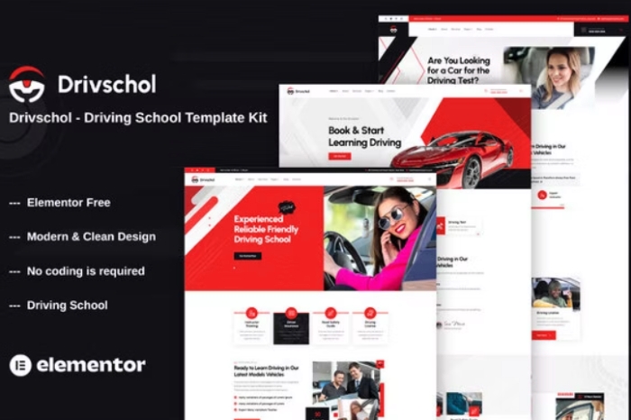 Drivschol – Driving School Elementor Template Kit 1.0.0