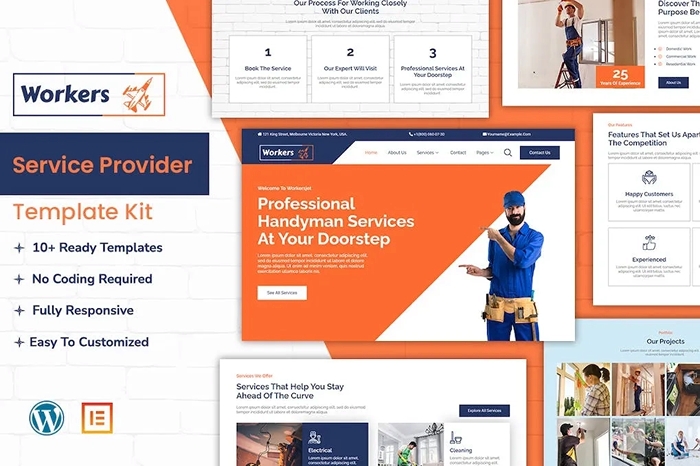 WorkersJet - Handyman & Repair Service Elementor Template Kit 1.0.0