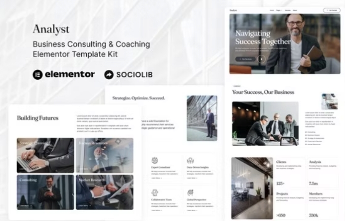 Analyst - Business Consulting & Coaching Elementor Template Kit 1.0.0