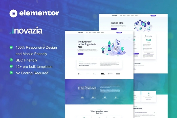 Inovazia – IT Services Elementor Pro Full Site Template Kit 1.0.0