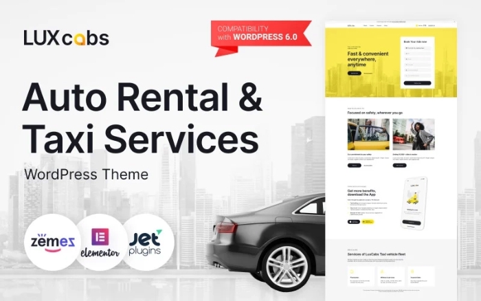 LuxCabs – Auto Rental & Taxi Services WP Theme 1.0.1