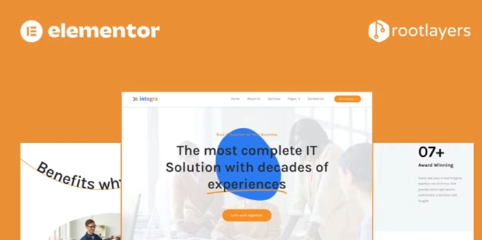 Integra – IT Solution & Services Elementor Pro Full Site Template Kit 1.0.0