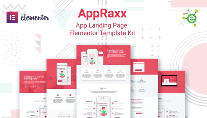 AppRaxx – App Landing Page Elementor Template Kit 1.0.0