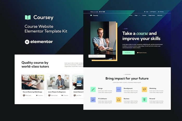 Coursey – Online Courses Elementor Template Kit 1.0.0