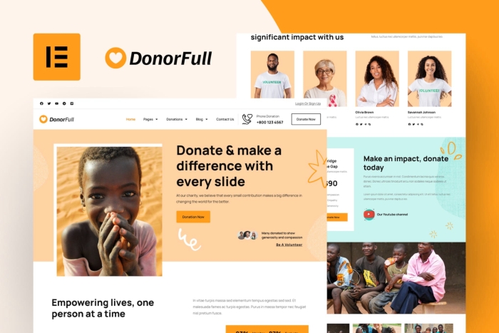 DonorFull – Charity & Donation Elementor Template Kit 1.0.0