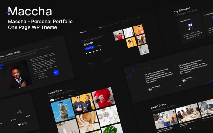 Maccha – One Page Personal Portfolio WP Theme 1.0.0