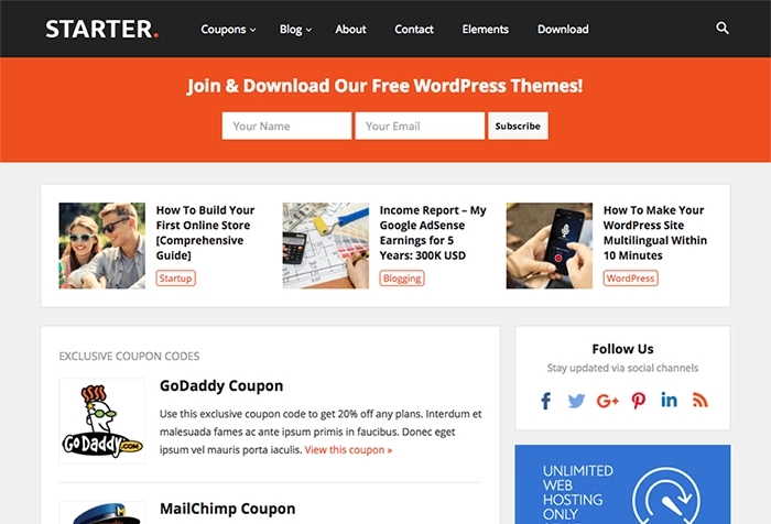 Starter Pro WP Theme 1.7