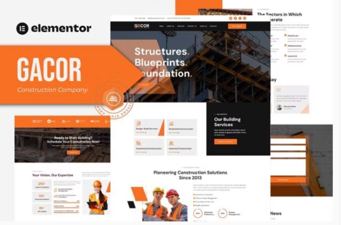 Gacor – Construction Company Elementor Template Kit 1.0.0