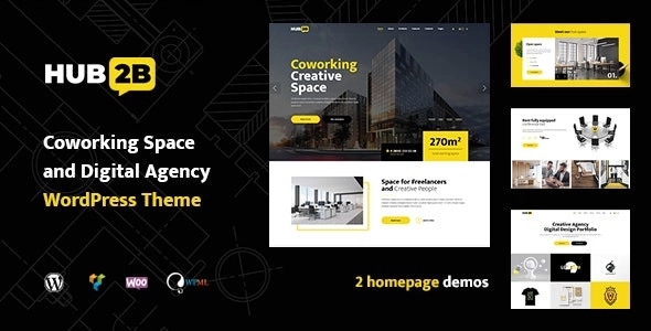 Hub2B – Coworking Space and Digital Agency WP Theme 1.0.6