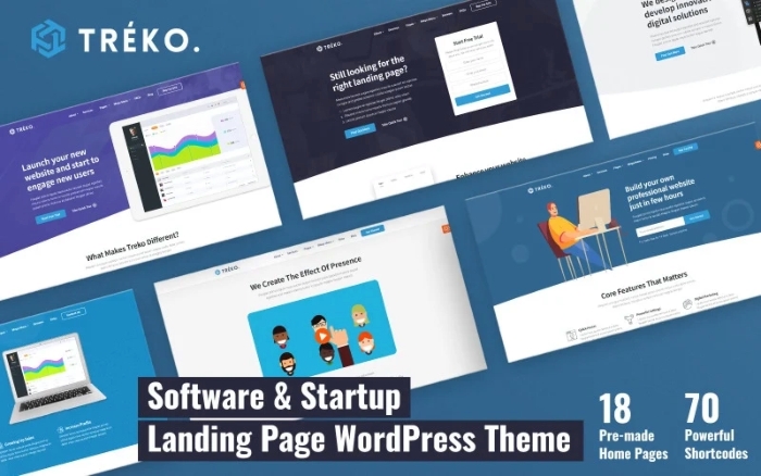 Treko – Startup and Software Landing WordPress Theme 1.0.2