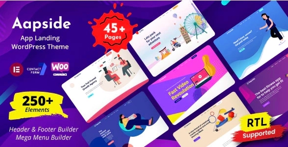 Aapside – App Landing WordPress Theme 2.0.2