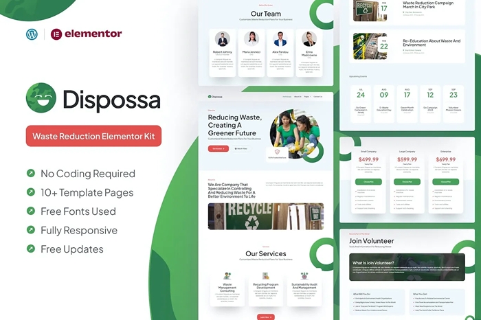 Dispossa – Waste Reduction Elementor Pro Template Kit 1.0.0