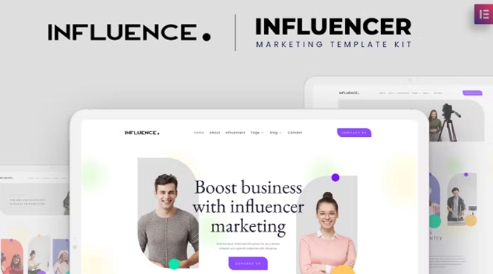 Influence – Influencer Marketing Agency Elementor Template Kit 1.0.0