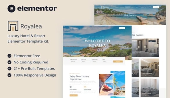 Royalea β Luxury Hotel & Resort Elementor Template Kit 1.0.0