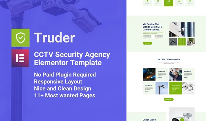 Truder – CCTV Security Service Elementor Template Kit 1.0.0