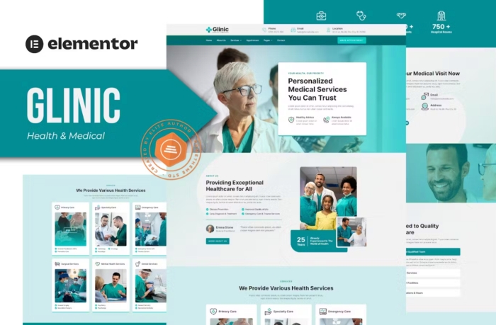 Glinic – Health & Medical Elementor Template Kit 1.0.0