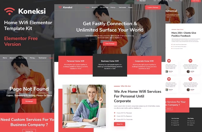 Koneksi – Home Wifi Internet Services Elementor Template Kit 1.0.0
