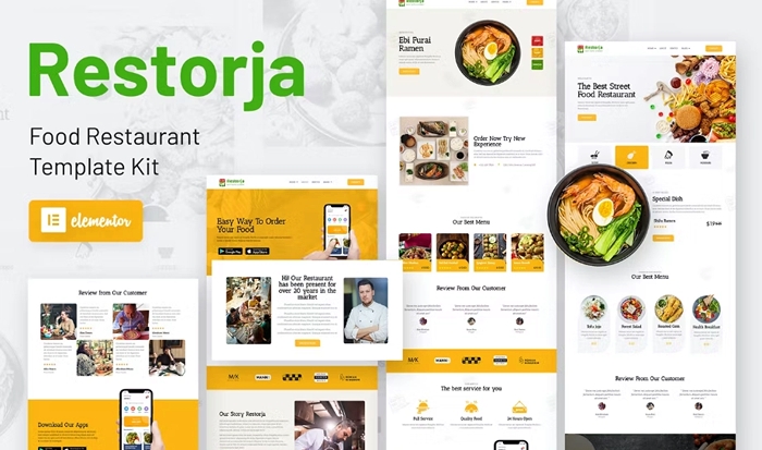 Restorja – Restaurant & Food Elementor Template Kit 1.0.0