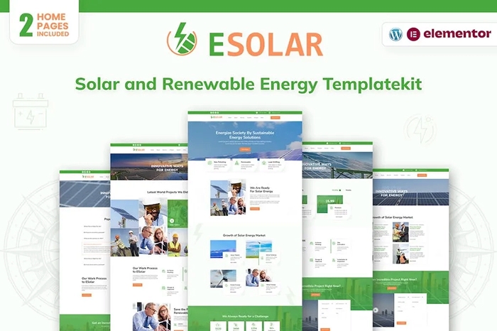 ESolar - Wind & Solar Power Services Elementor Template Kit 1.0.0