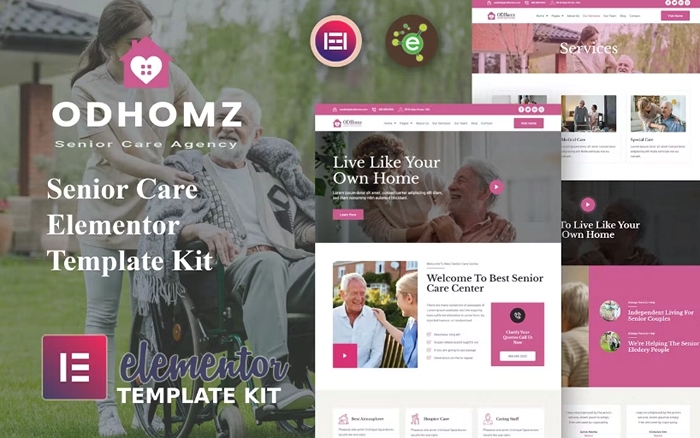 Odhomz – Senior Care Elementor Template Kit 1.0.0