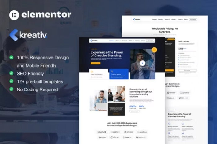Kreativ β Digital Agency & Creative Branding Elementor Pro Template Kit 1.0.0