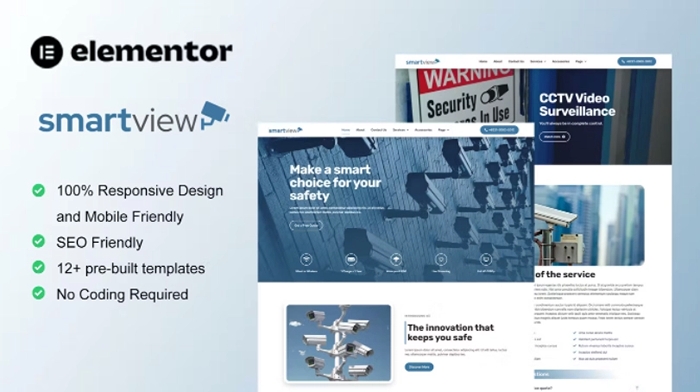 SmartView – CCTV & Security Elementor Template Kit 1.0.0