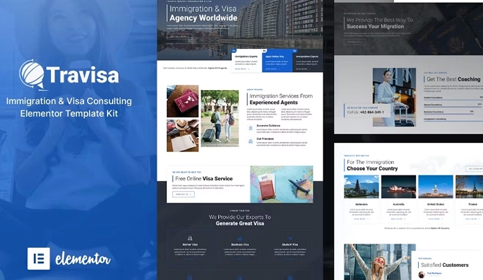 Travisa – Immigration & Visa Consulting Elementor Template Kit 1.0.0
