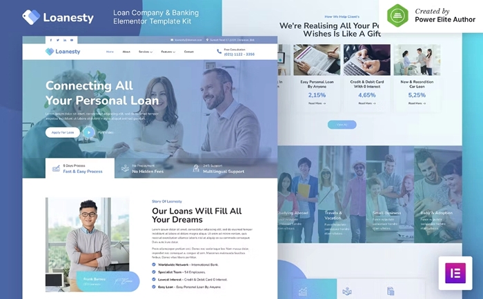 Loanesty – Loan Company & Banking Elementor Template Kit 1.0.0