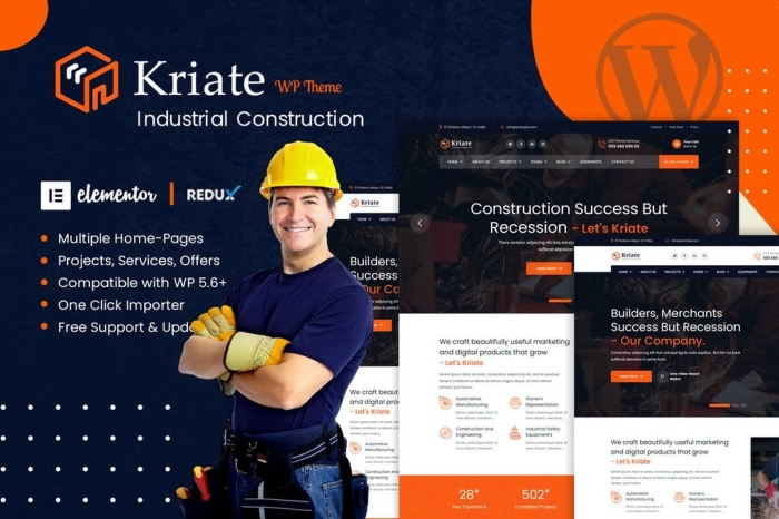 Kriate – Industrial Construction Multipurpose WP Theme 1.2.7