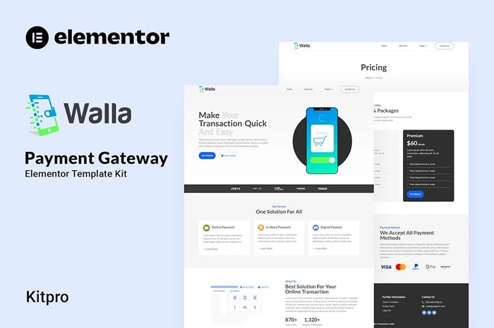 Walla – Payment Gateway Elementor Template Kit 1.0.0