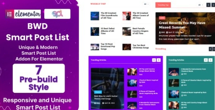 BWD Smart Post List Addon For Elementor 1.0.0