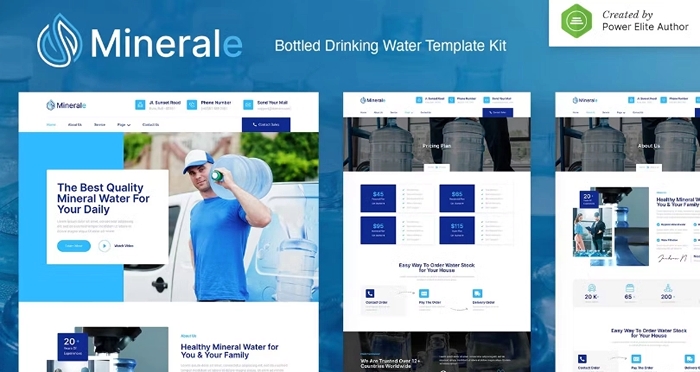 Minerale – Bottled Drinking Water Elementor Template Kit 1.0.0