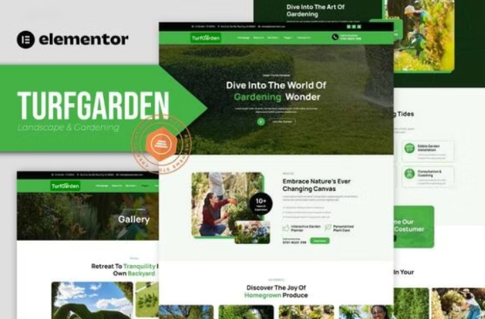 Turfgarden – Landscape & Gardening Elementor Template Kit 1.0.0