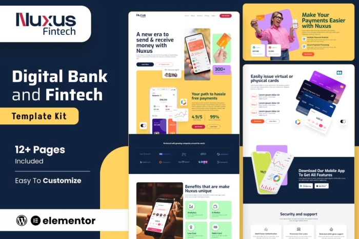Nuxus – Online Payment Gateway Elementor Template Kit 1.0.0