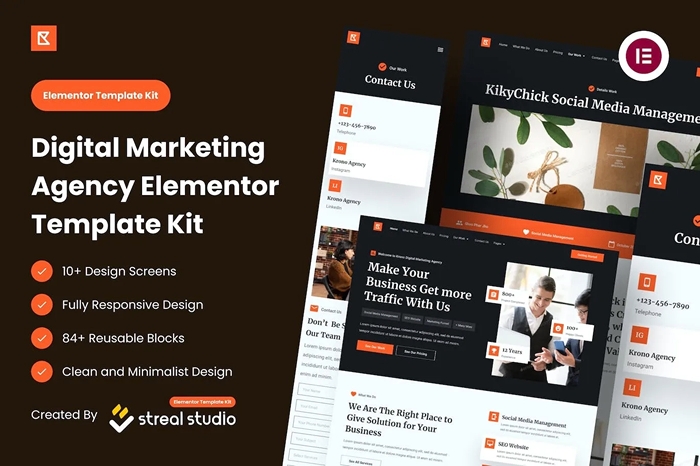 Krono – Marketing Agency Elementor Template Kit 1.0.0