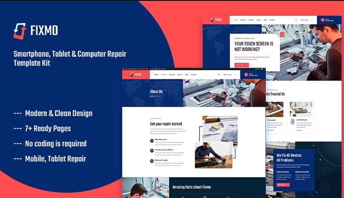 Fixmo – Smartphone Tablet & Computer Repair Template Kit 1.0.0