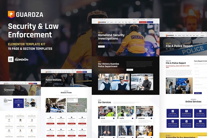 Guardza - Security & Law Enforcement Elementor Template Kit 1.0.0