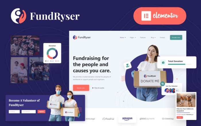 Fundryser – Charity Fundraising Donation Elementor WP Theme 1.0.0