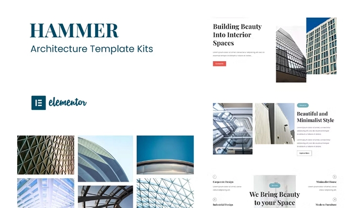 Hammer – Minimal Architecture Elementor Template Kit 1.0.0