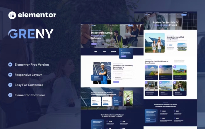 Greny – Solar & Renewable Energy Elementor Template Kit 1.0.0