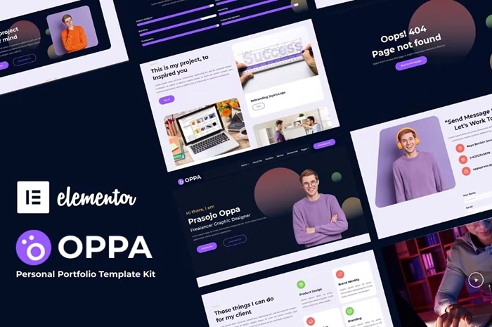 Oppa – Personal Portfolio Elementor Template Kit 1.0.0