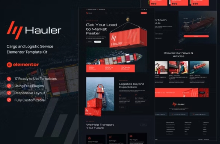 Hauler – Cargo & Logistic Elementor Template Kit 1.0.0