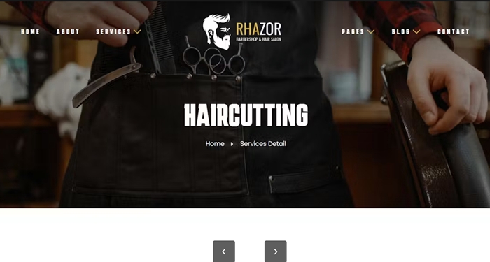 Rhazor – Barbershop & Hair Salon Elementor Template Kit 1.0.0