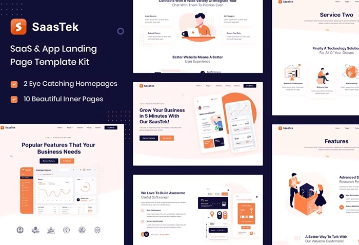 SaasTek – SaaS & Technology Elementor Template Kit 1.0.0