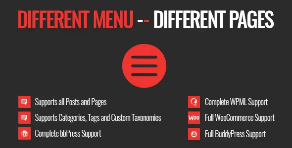 Different Menu in Different Pages 1.0.3